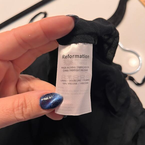 Reformation Black Sheer Viscose Camisole Top Size Small - Picture 4 of 6